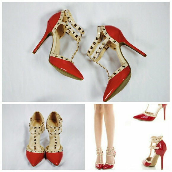 Red studded heels 👠 - Picture 5 of 10